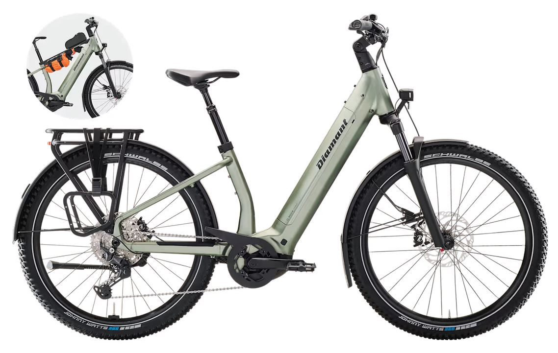 Diamant Suvea Trip Plus 2026 800 Wh heugrün (160 kg) wandelbarer Tiefeinsteiger-Rahmen