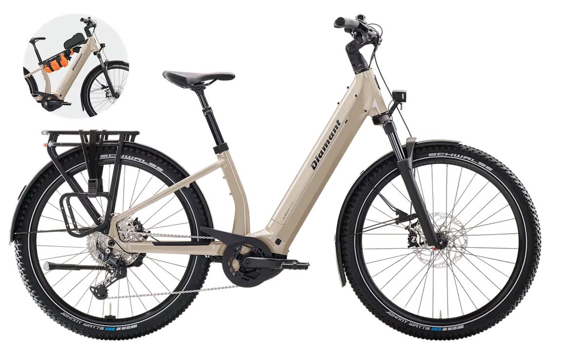 Diamant Suvea Trip Plus 2026 800 Wh lehmbeige (160 kg) wandelbarer Tiefeinsteiger-Rahmen