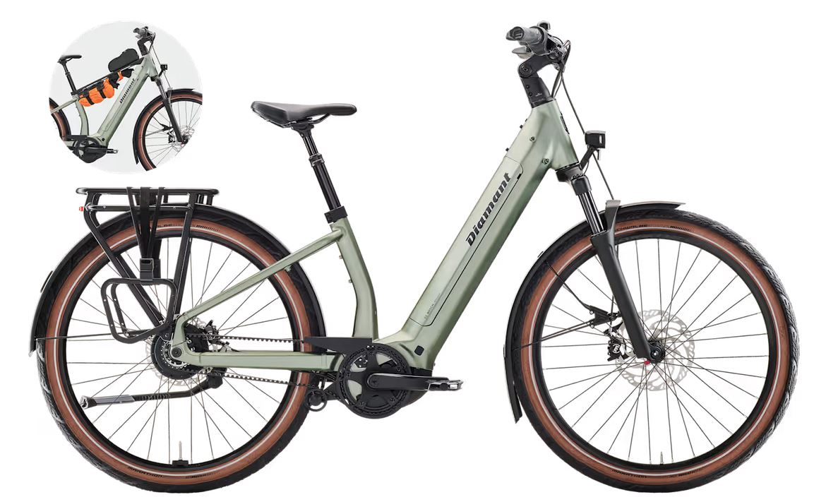 Diamant Suvea Style 2026 800 Wh heugrün (160 kg) wandelbarer Tiefeinsteiger-Rahmen
